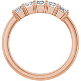 10K Gold Square Natural Diamond Five-Stone Anniversary Band – 1/3–1 1/4 CTW - Rose Gold - view 2