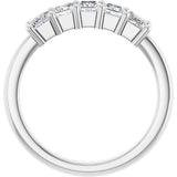 10K Gold Square Lab-Grown Diamond Five-Stone Anniversary Band – 3/8–1 1/2 CTW - White Gold - view 2