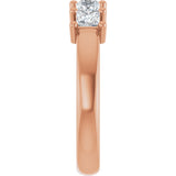 14K Gold Square Lab-Grown Diamond Five-Stone Anniversary Band – 1/3–1 1/4 CTW - Rose Gold - view 4