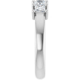 14K Gold Square Natural Diamond Five-Stone Anniversary Band – 1/3–1 1/4 CTW - White Gold - view 4