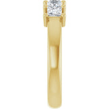 10K Gold Square Natural Diamond Five-Stone Anniversary Band – 1/3–1 1/4 CTW - Yellow Gold - view 4