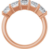 10K Gold Square Natural Diamond Five-Stone Anniversary Band – 1 1/2–5 1/5 CTW - Rose Gold - view 2