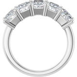 10K Gold Square Natural Diamond Five-Stone Anniversary Band – 1 1/2–5 1/5 CTW - White Gold - view 2