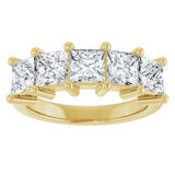 10K Gold Square Lab-Grown Diamond Five-Stone Anniversary Band – 1 9/10–7 CTW - Yellow Gold - view 3