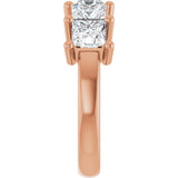 10K Gold Square Lab-Grown Diamond Five-Stone Anniversary Band – 1 9/10–7 CTW - Rose Gold - view 4