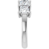 10K Gold Square Natural Diamond Five-Stone Anniversary Band – 1 1/2–5 1/5 CTW - White Gold - view 4