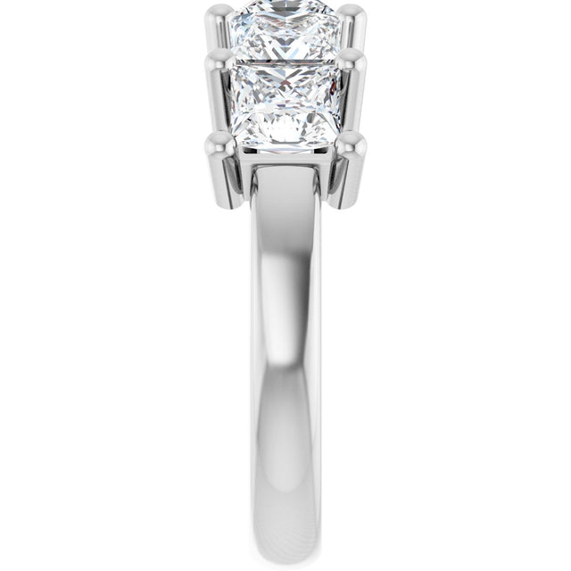 10K Gold Square Lab-Grown Diamond Five-Stone Anniversary Band – 1 9/10–7 CTW - White Gold - view 4
