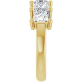 14K Gold Square Natural Diamond Five-Stone Anniversary Band – 1 3/8–5 CTW - Yellow Gold - view 4