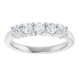 10K Gold Round Lab-Grown Diamond Five-Stone Anniversary Band – 1/4–5/8 CTW - White Gold - view 3