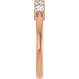10K Gold Round Lab-Grown Diamond Five-Stone Anniversary Band – 1/4–5/8 CTW - Rose Gold - view 4