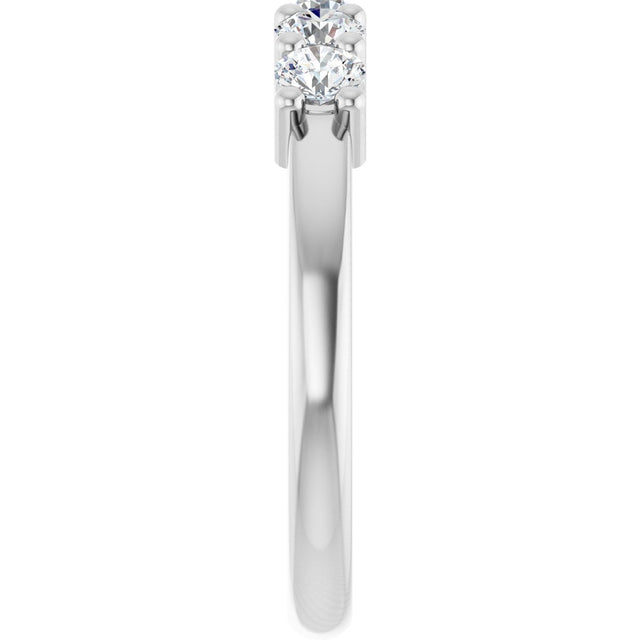 10K Gold Round Lab-Grown Diamond Five-Stone Anniversary Band – 1/4–5/8 CTW - White Gold - view 4