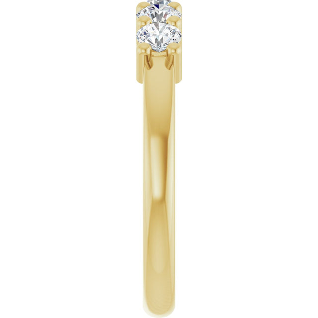 10K Gold Round Lab-Grown Diamond Five-Stone Anniversary Band – 1/4–5/8 CTW - Yellow Gold - view 4