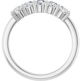 10K Gold Round Lab-Grown Diamond Five-Stone Anniversary Band – 1/4–5/8 CTW - White Gold - view 2