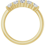 10K Gold Round Natural Diamond Five-Stone Anniversary Band – 1/5–5/8 CTW - Yellow Gold - view 2
