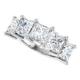 10K Gold Square Lab-Grown Diamond Five-Stone Anniversary Band – 1 9/10–7 CTW - White Gold - view 5