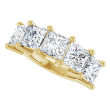 10K Gold Square Lab-Grown Diamond Five-Stone Anniversary Band – 1 9/10–7 CTW - Yellow Gold - view 5
