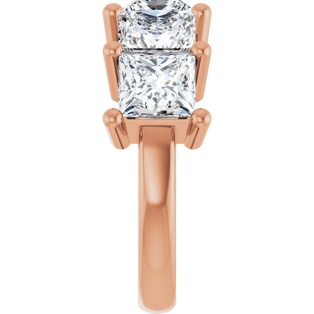 10K Gold Square Natural Diamond Five-Stone Anniversary Band – 1 1/2–5 1/5 CTW - Rose Gold - view 4