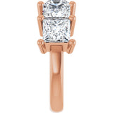 14K Gold Square Lab-Grown Diamond Five-Stone Anniversary Band – 1 3/8–6 1/4 CTW - Rose Gold - view 4