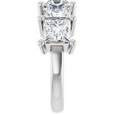 10K Gold Square Lab-Grown Diamond Five-Stone Anniversary Band – 1 9/10–7 CTW - White Gold - view 4