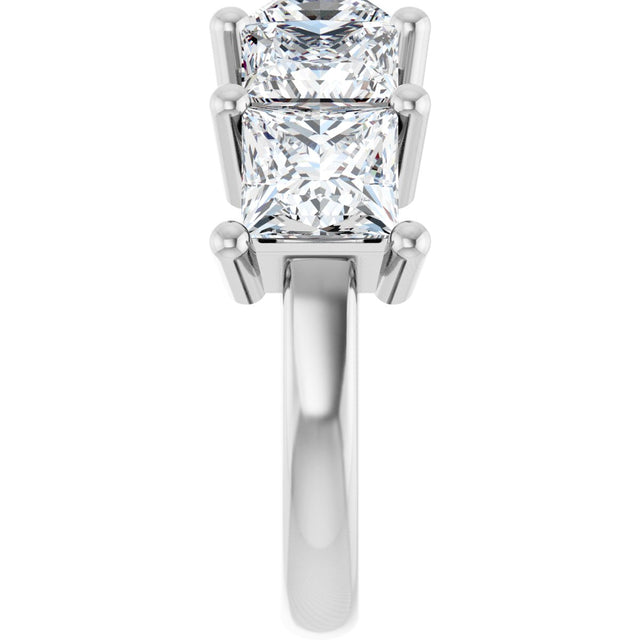 10K Gold Square Natural Diamond Five-Stone Anniversary Band – 1 1/2–5 1/5 CTW - White Gold - view 4