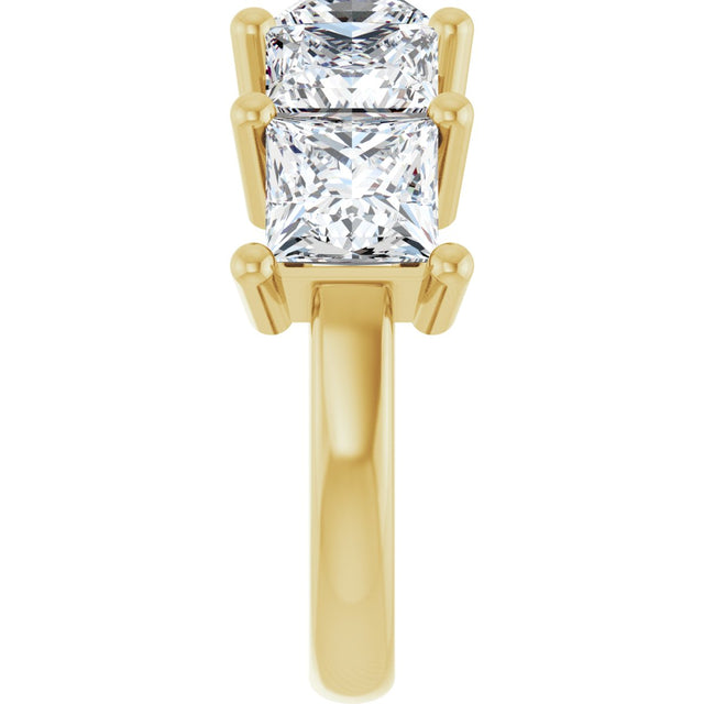 14K Gold Square Lab-Grown Diamond Five-Stone Anniversary Band – 1 3/8–6 1/4 CTW - Yellow Gold - view 4