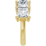 10K Gold Square Lab-Grown Diamond Five-Stone Anniversary Band – 1 9/10–7 CTW - Yellow Gold - view 4