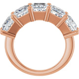 10K Gold Square Lab-Grown Diamond Five-Stone Anniversary Band – 1 9/10–7 CTW - Rose Gold - view 2