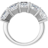 14K Gold Square Natural Diamond Five-Stone Anniversary Band – 1 3/8–5 CTW - White Gold - view 2