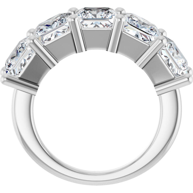 10K Gold Square Lab-Grown Diamond Five-Stone Anniversary Band – 1 9/10–7 CTW - White Gold - view 2