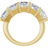 14K Gold Square Natural Diamond Five-Stone Anniversary Band – 1 3/8–5 CTW - Yellow Gold - view 2