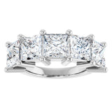 10K Gold Square Lab-Grown Diamond Five-Stone Anniversary Band – 1 9/10–7 CTW - White Gold - view 3