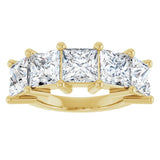 10K Gold Square Lab-Grown Diamond Five-Stone Anniversary Band – 1 9/10–7 CTW - Yellow Gold - view 3