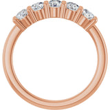 10K Gold Round Lab-Grown Diamond Five-Stone Anniversary Band – 3/4–1 5/8 CTW - Rose Gold - view 2