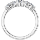 10K Gold Round Natural Diamond Five-Stone Anniversary Band – 3/4–1 1/2 CTW - White Gold - view 2