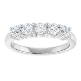 10K Gold Round Lab-Grown Diamond Five-Stone Anniversary Band – 3/4–1 5/8 CTW - White Gold - view 3