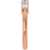10K Gold Round Natural Diamond Five-Stone Anniversary Band – 3/4–1 1/2 CTW - Rose Gold - view 4