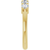 10K Gold Round Lab-Grown Diamond Five-Stone Anniversary Band – 3/4–1 5/8 CTW - Yellow Gold - view 4