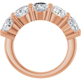 14K Gold Oval Natural Diamond Five-Stone Anniversary Band – 1 1/3–5 CTW - Rose Gold - view 2
