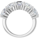 10K Gold Oval Lab-Grown Diamond Five-Stone Anniversary Band – 9/10–5 CTW - White Gold - view 2