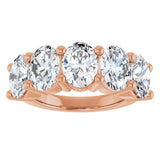 10K Gold Oval Lab-Grown Diamond Five-Stone Anniversary Band – 9/10–5 CTW - Rose Gold - view 3