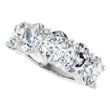 14K Gold Oval Natural Diamond Five-Stone Anniversary Band – 1 1/3–5 CTW - White Gold - view 5