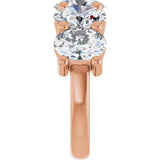 10K Gold Oval Lab-Grown Diamond Five-Stone Anniversary Band – 9/10–5 CTW - Rose Gold - view 4