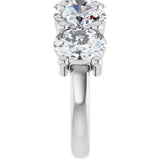 10K Gold Oval Lab-Grown Diamond Five-Stone Anniversary Band – 9/10–5 CTW - White Gold - view 4