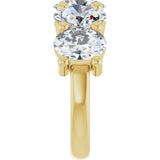 14K Gold Oval Natural Diamond Five-Stone Anniversary Band – 1 1/3–5 CTW - Yellow Gold - view 4