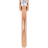 10K Gold Square Lab-Grown Diamond Five-Stone Anniversary Band – 3/8–1 1/2 CTW - Rose Gold - view 4