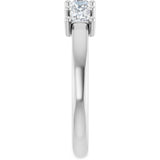 14K Gold Square Lab-Grown Diamond Five-Stone Anniversary Band – 1/3–1 1/4 CTW - White Gold - view 4