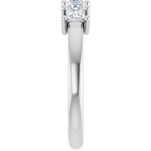 14K Gold Square Natural Diamond Five-Stone Anniversary Band – 1/3–1 1/4 CTW - White Gold - view 4