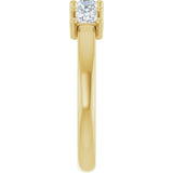 10K Gold Square Lab-Grown Diamond Five-Stone Anniversary Band – 3/8–1 1/2 CTW - Yellow Gold - view 4