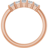 10K Gold Square Lab-Grown Diamond Five-Stone Anniversary Band – 3/8–1 1/2 CTW - Rose Gold - view 2