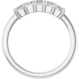 10K Gold Square Lab-Grown Diamond Five-Stone Anniversary Band – 3/8–1 1/2 CTW - White Gold - view 2